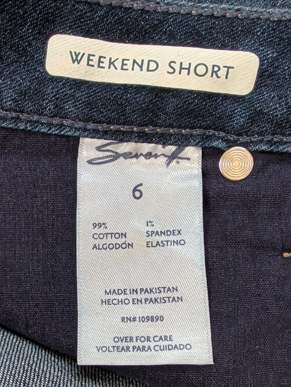 Seven7 The Weekend Short Frayed Hem Denim Jean Shorts 6 Curious Indigo Wash - Picture 4 of 13